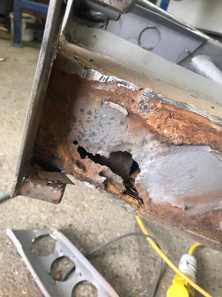 030921 Riler RMD front subframe and chassis repairs 30 1