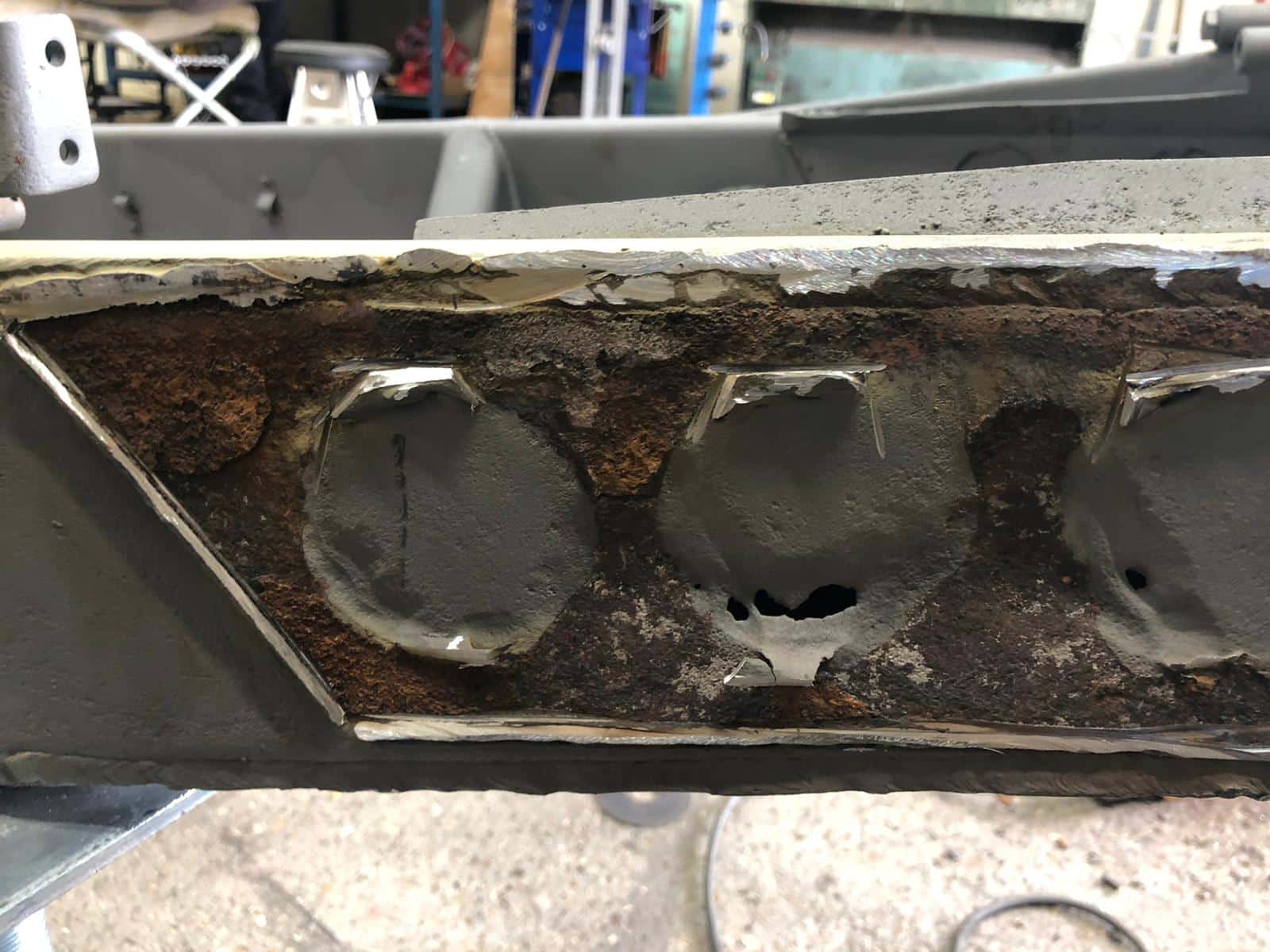 030921 Riler RMD front subframe and chassis repairs 5 1