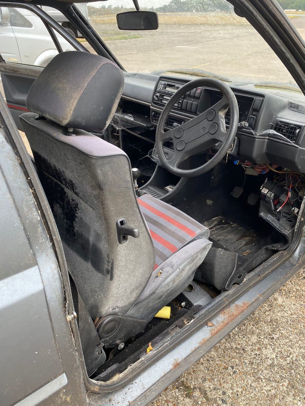 040921 1983 Volkswagen Golf GTI Interior Strip Out 10 1