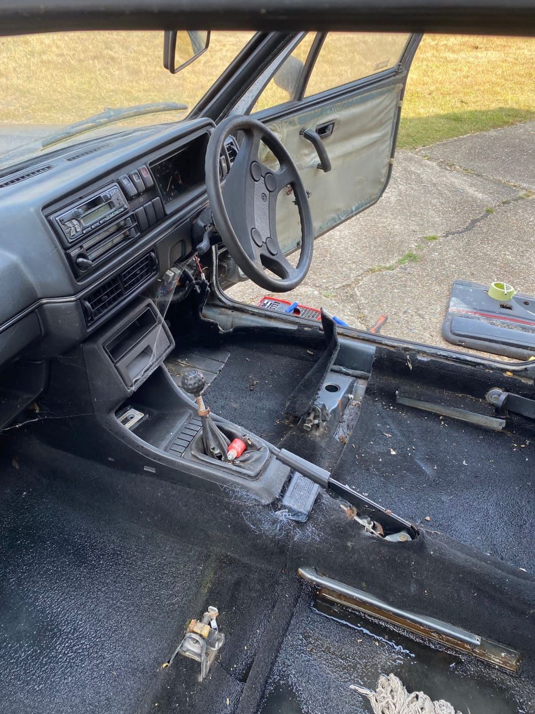 040921 1983 Volkswagen Golf GTI Interior Strip Out 23 1