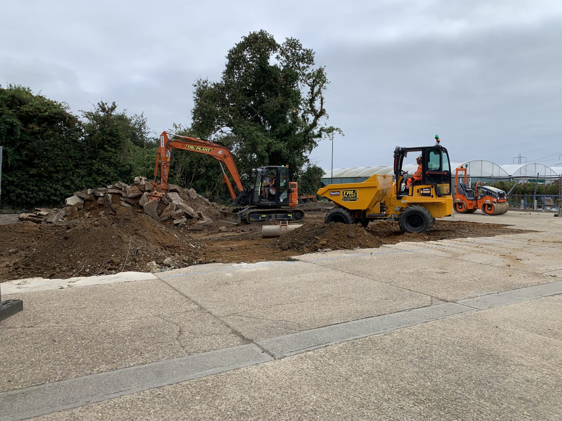 Breaking up the ground for the new extension 1 1