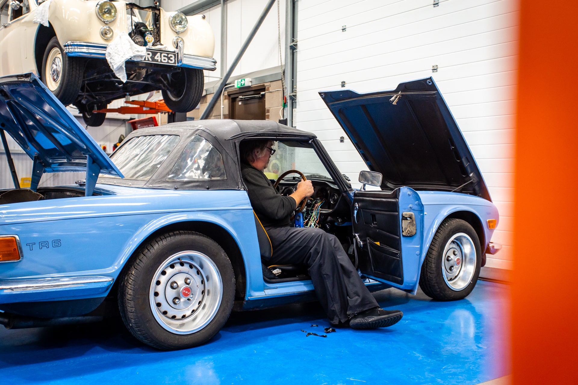 John working on TR6 4 1