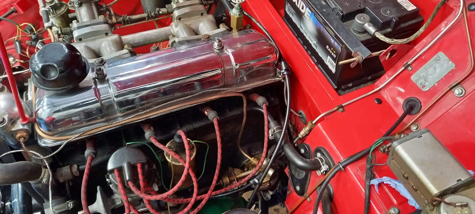 111121 1958 Triumph TR3A Oil Leak Front and Timing Cover Leak 1