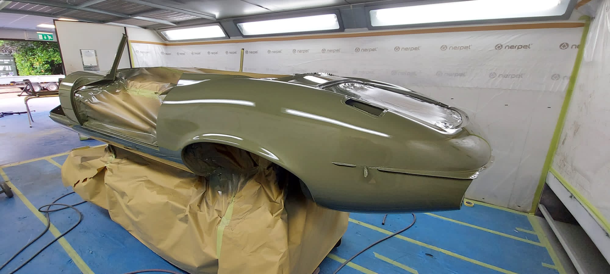 11082021 1973 Jaguar E Type Series 3 painting the body and front frame 49 1