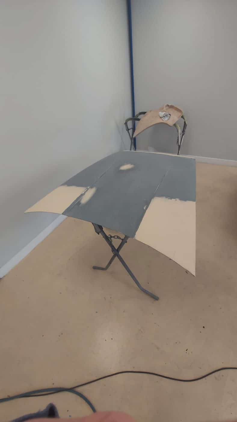 250222 1965 Porsche 912 Body and Bonnet in Primer and Sanding 11 1