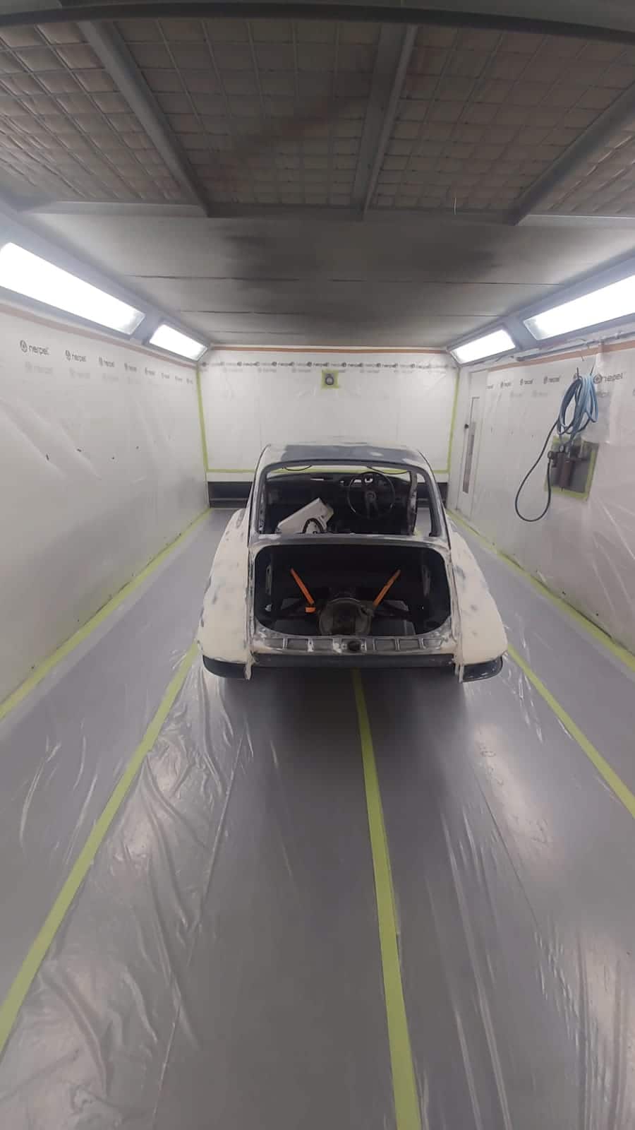 250222 1965 Porsche 912 Body and Bonnet in Primer and Sanding 25 1