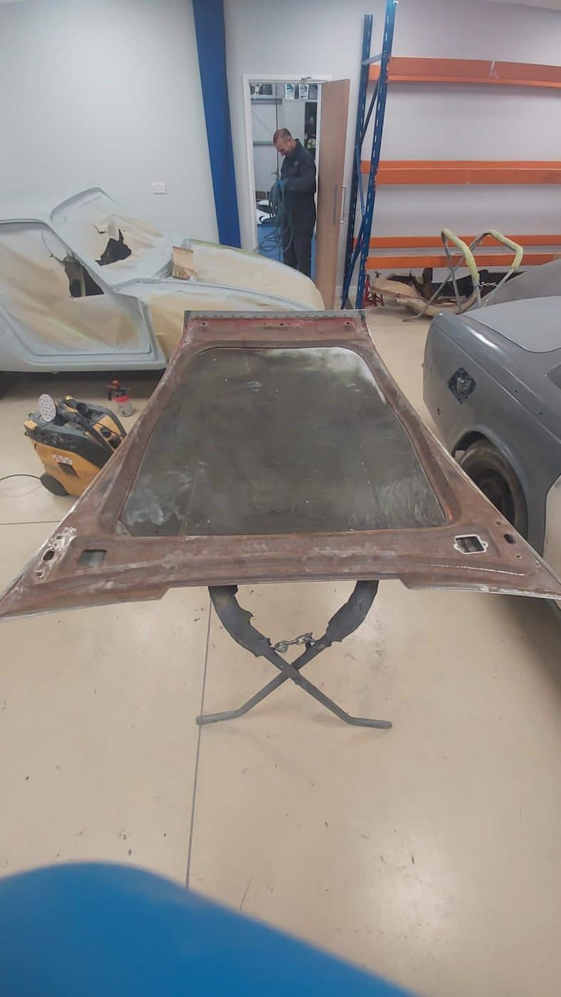 250222 1965 Porsche 912 Body and Bonnet in Primer and Sanding 8 1