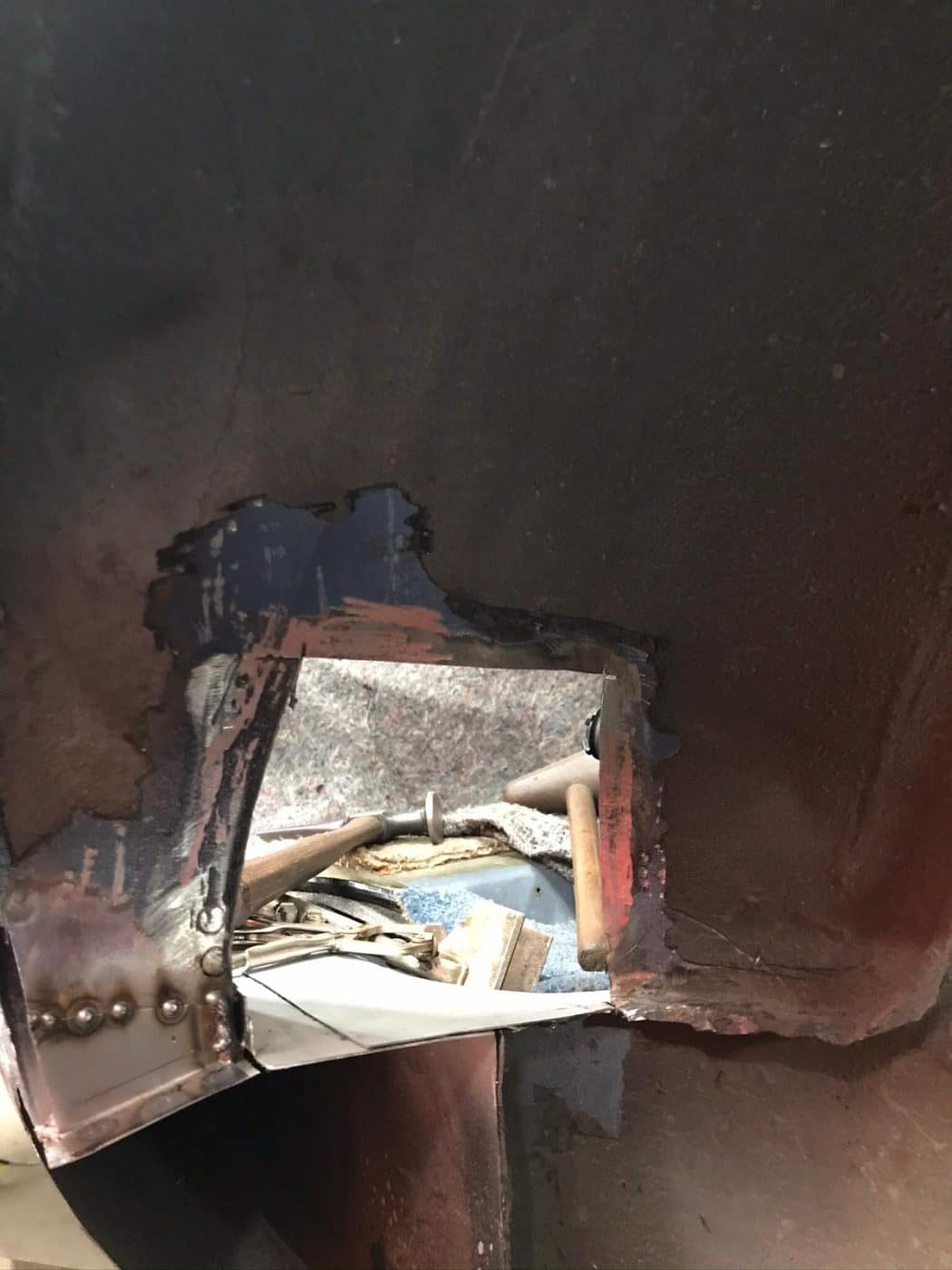 250222 1987 Daimler Double Six Passenger Side Rust Repairs Arches and Door 17 1