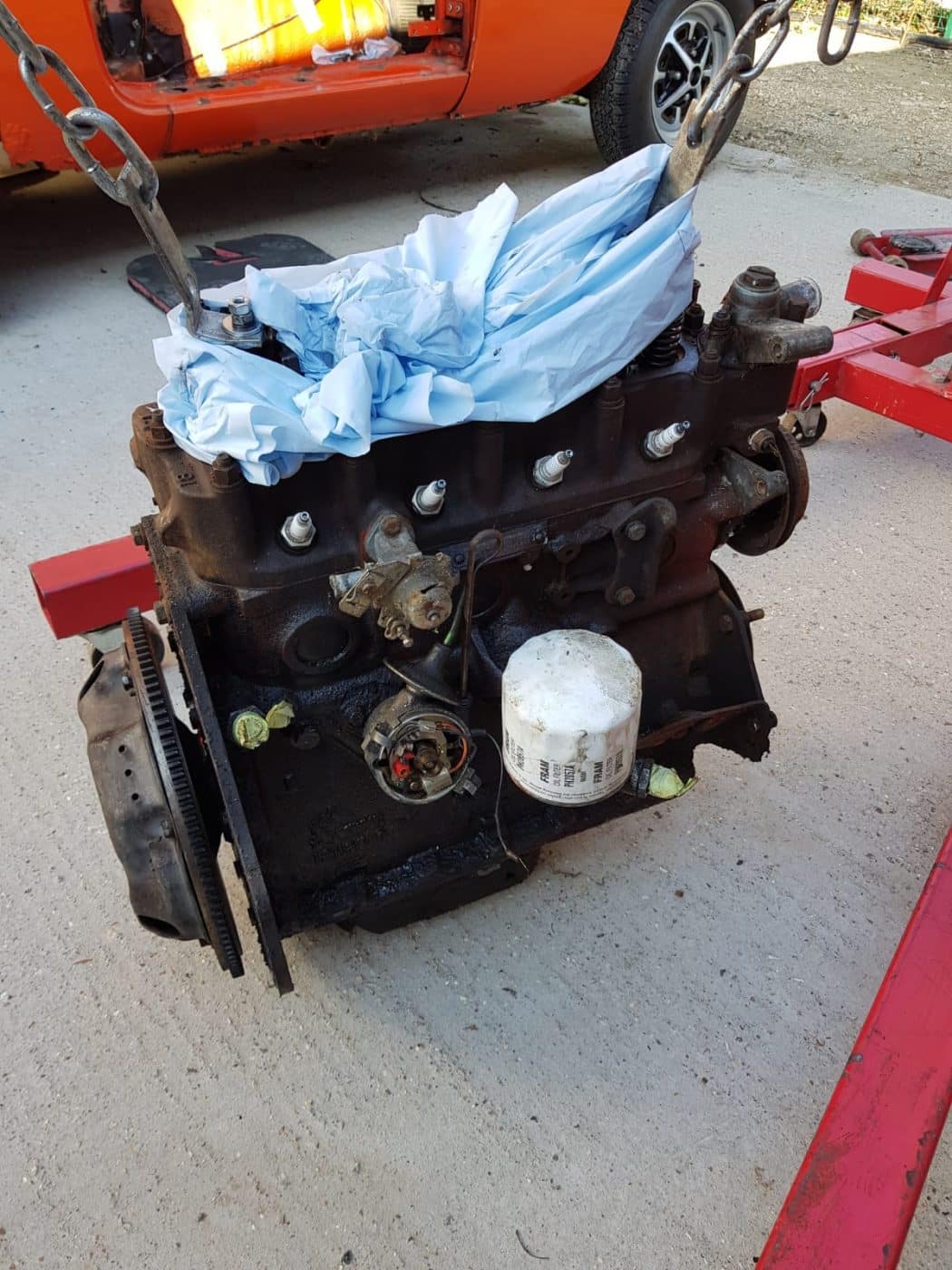 110322 Engine Removal and Clean on 1978 MGB GT 3 1