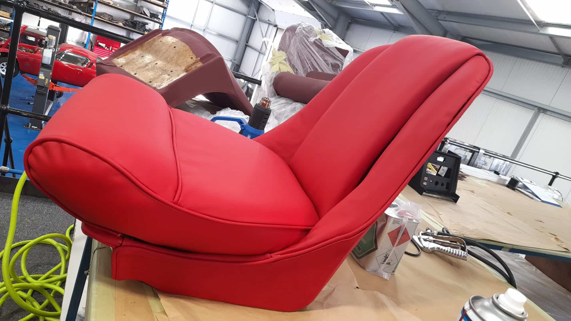 250322 1959 Jensen 541R Princess Grey Front Seats Finishing and Strip Down Rear Seat 17 1