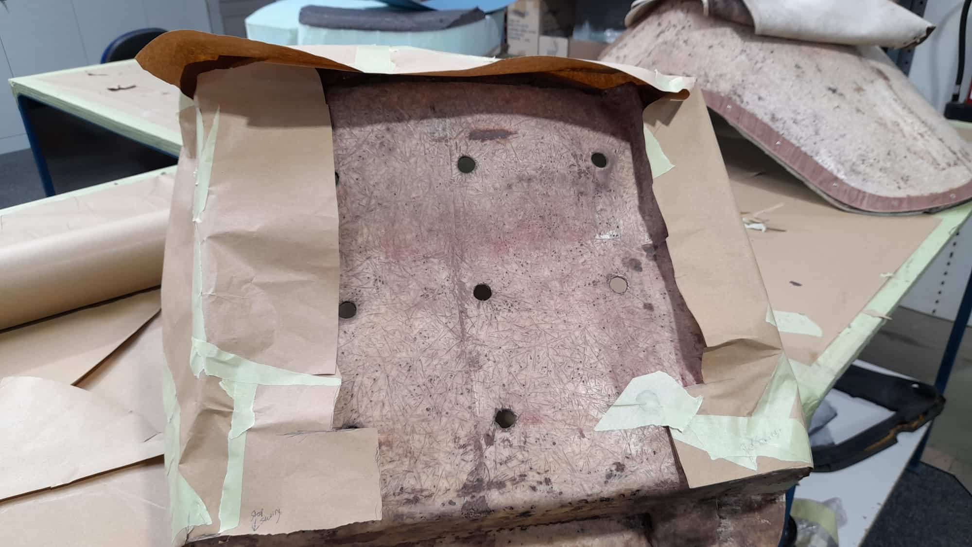 250322 1959 Jensen 541R Princess Grey Front Seats Finishing and Strip Down Rear Seat 38 1