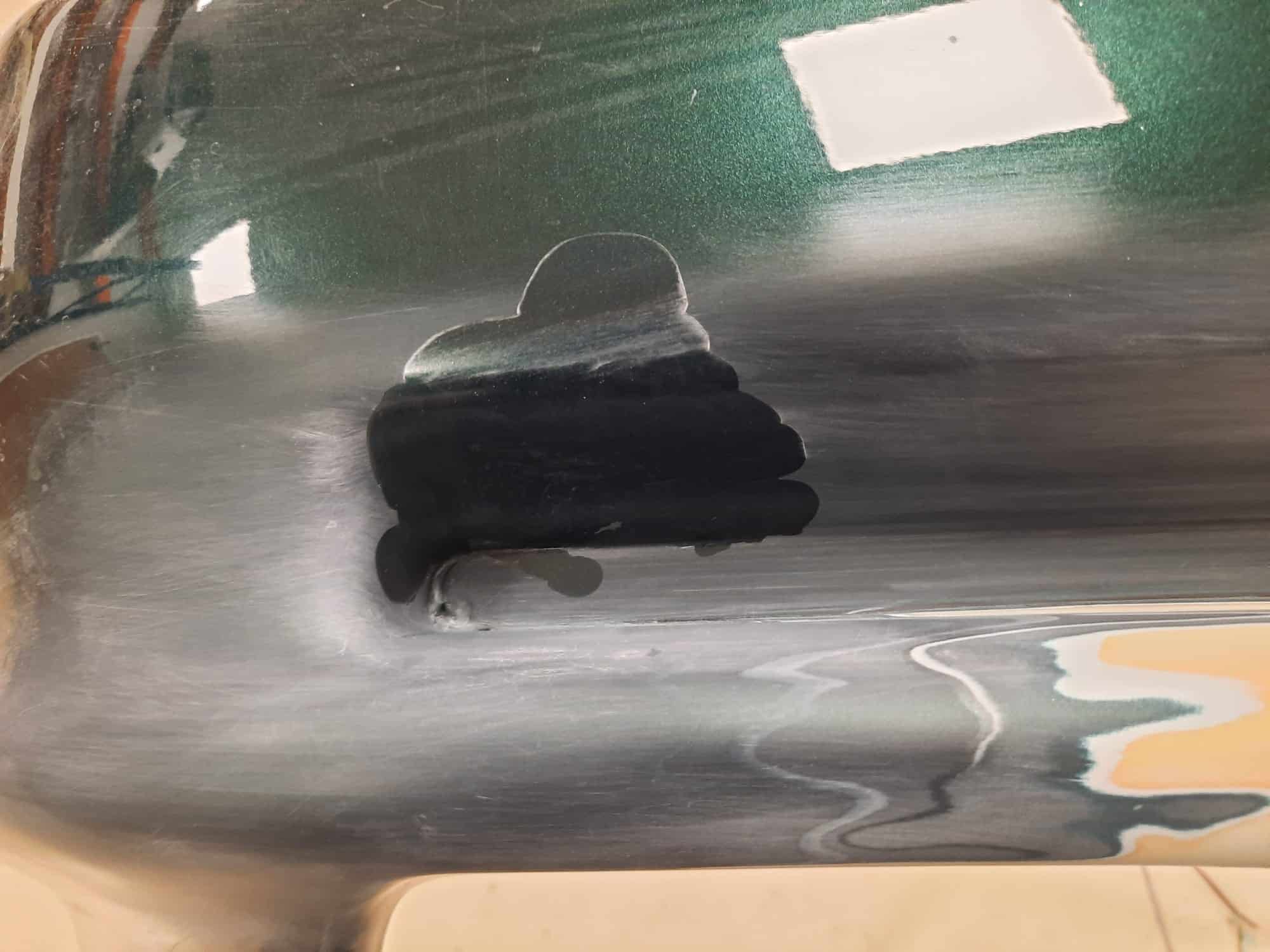 050422 1995 BMW 850CSi Rear Bumper Sanding and Prepped 9 1