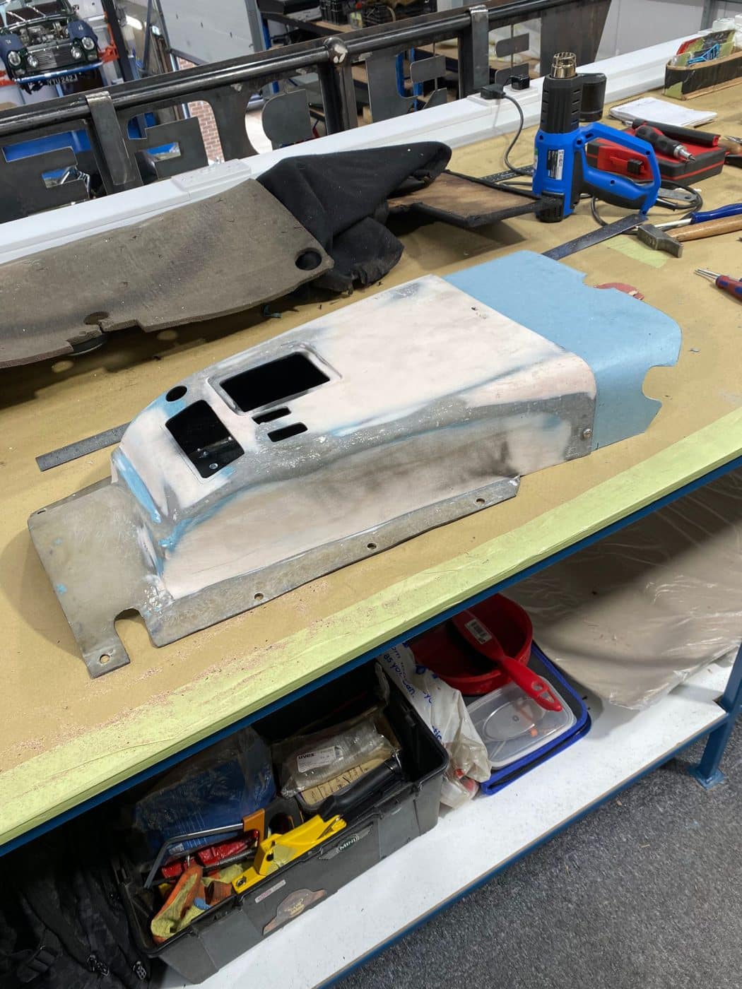 140422 1979 Arrow Ferrari Daytona Boot Boards and Centre Console Extension Test Fit 17 1