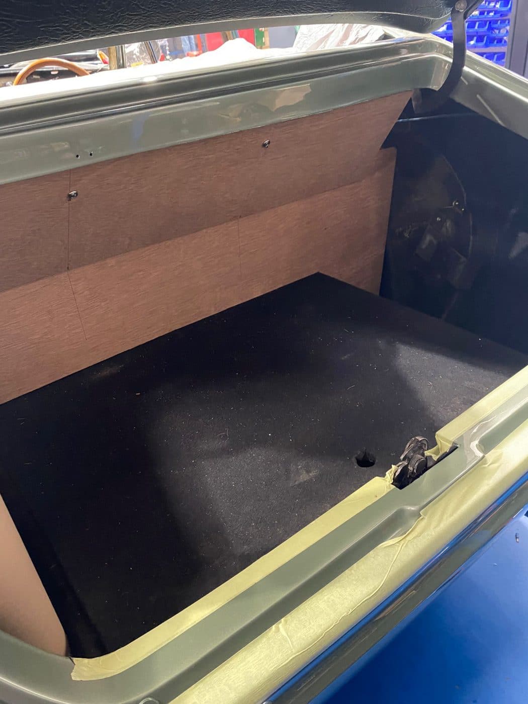 140422 1979 Arrow Ferrari Daytona Boot Boards and Centre Console Extension Test Fit 3 1