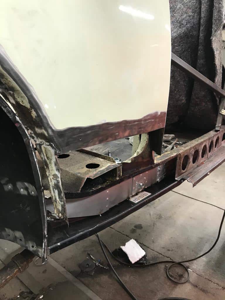 100622 1969 Morris Minor Convertible OS Inner Sill and Frame Repairs 25 1