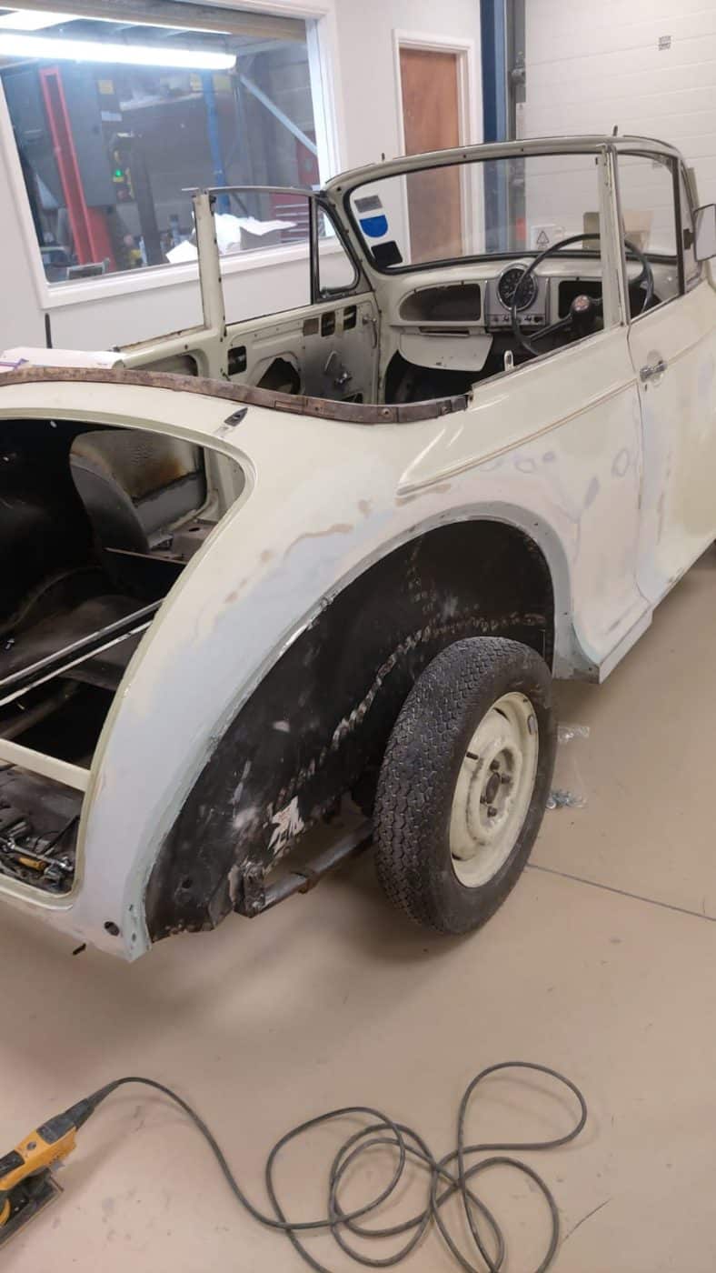 040722 1969 Morris Minor Convertible Bodywork Begins 1