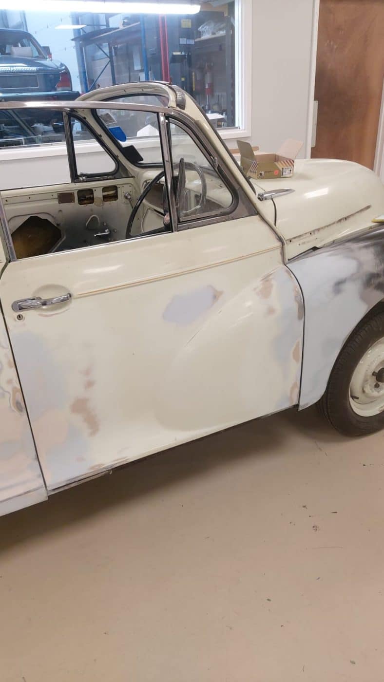 040722 1969 Morris Minor Convertible Bodywork Begins 2 1