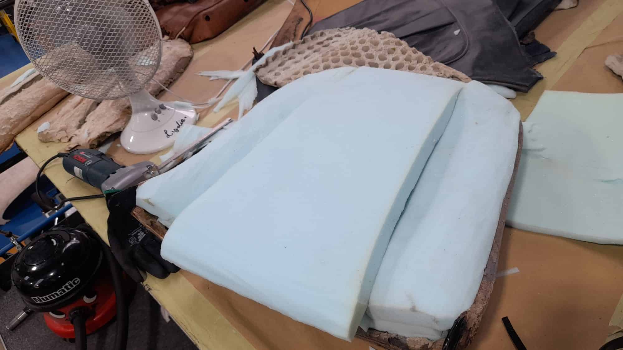 050722 1958 Jensen 541R Front Seat Teardown Refurb and Refoam 33 1