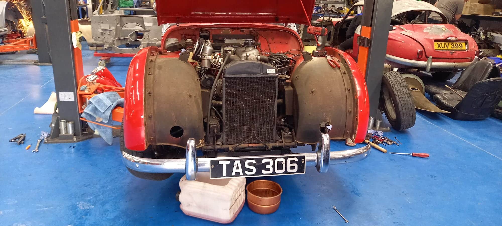 060722 1955 Triumph TR2 Work to Suspension Brakes Radiator Gearbox Service Seat 11 1