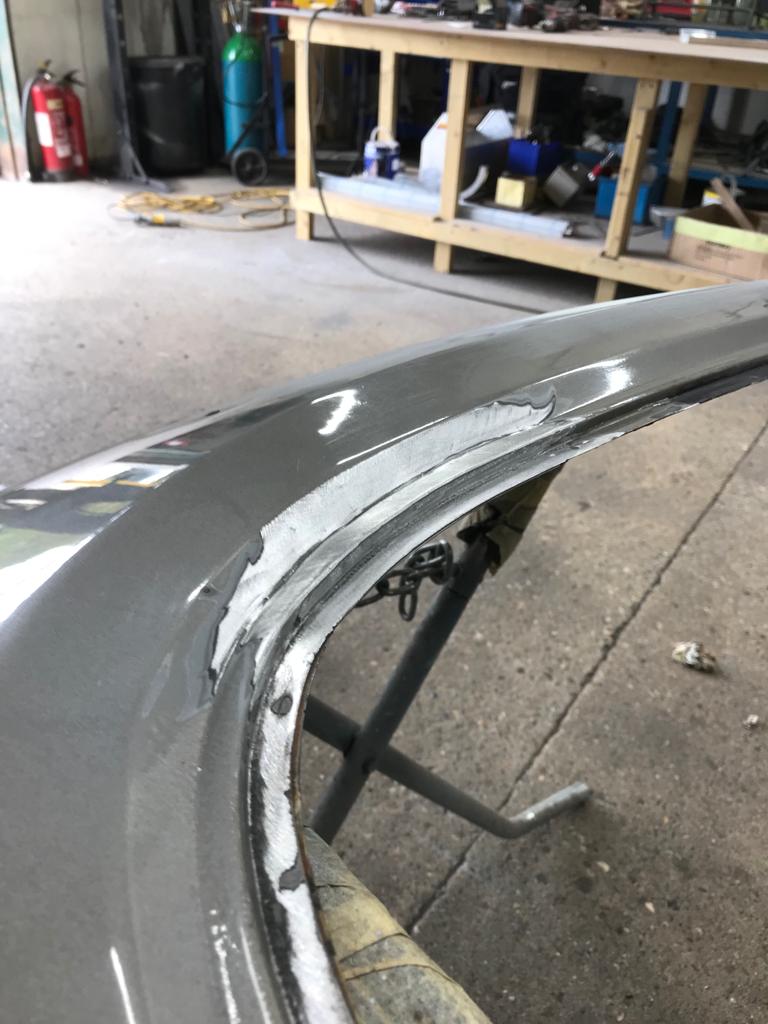 070922 1981 MG B GT LE Decklid and Headlight Bucket Repair 10 1