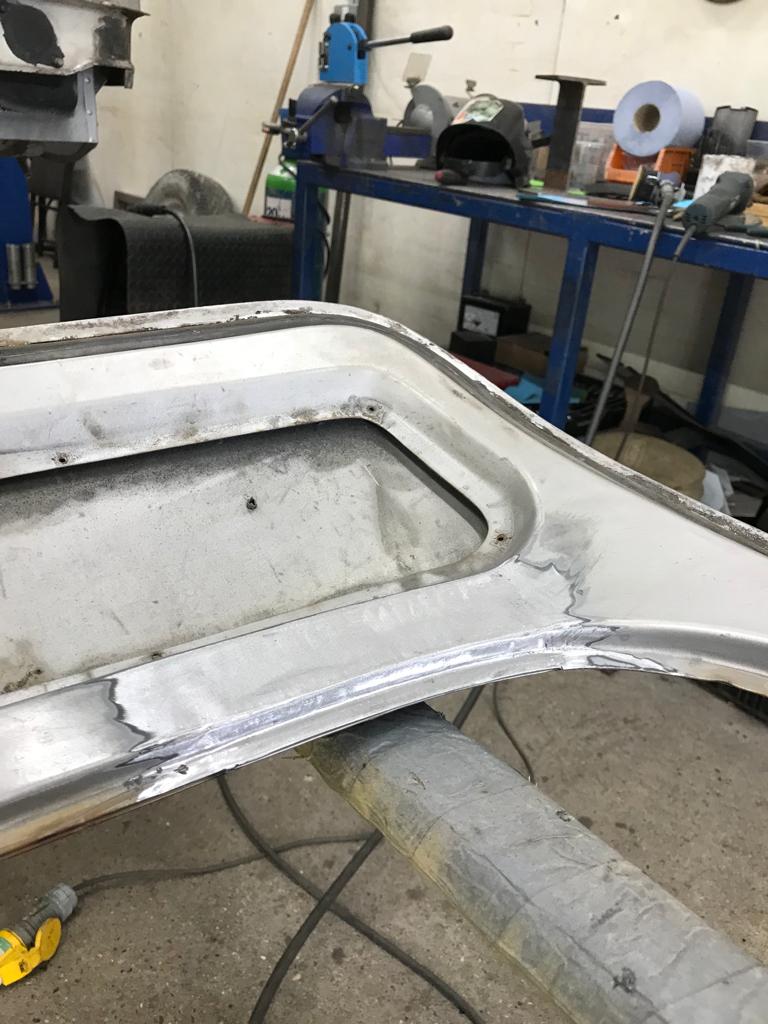 070922 1981 MG B GT LE Decklid and Headlight Bucket Repair 9 1