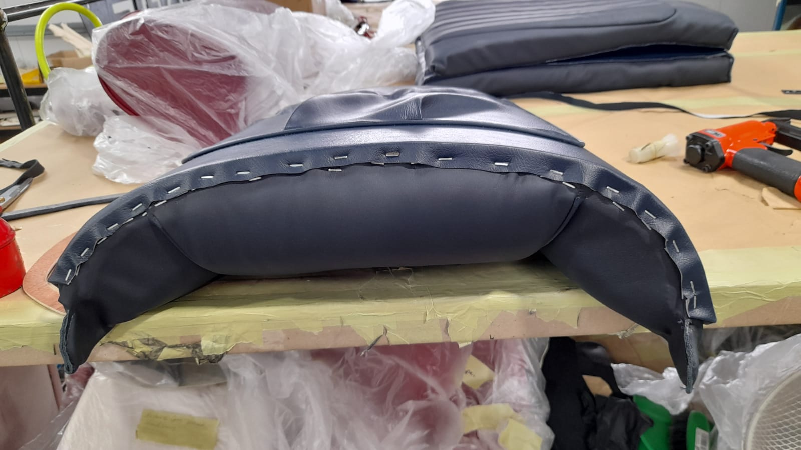 090922 1958 Jensen 541R Rear Fluted Seat Bases and Front Seat Pockets 6 1