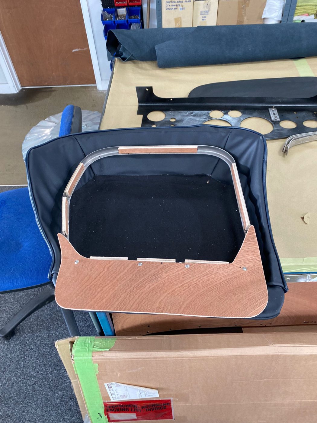 090922 1958 Jensen 541R Seat Bases Door Cards and Rear Window Trim 5 1