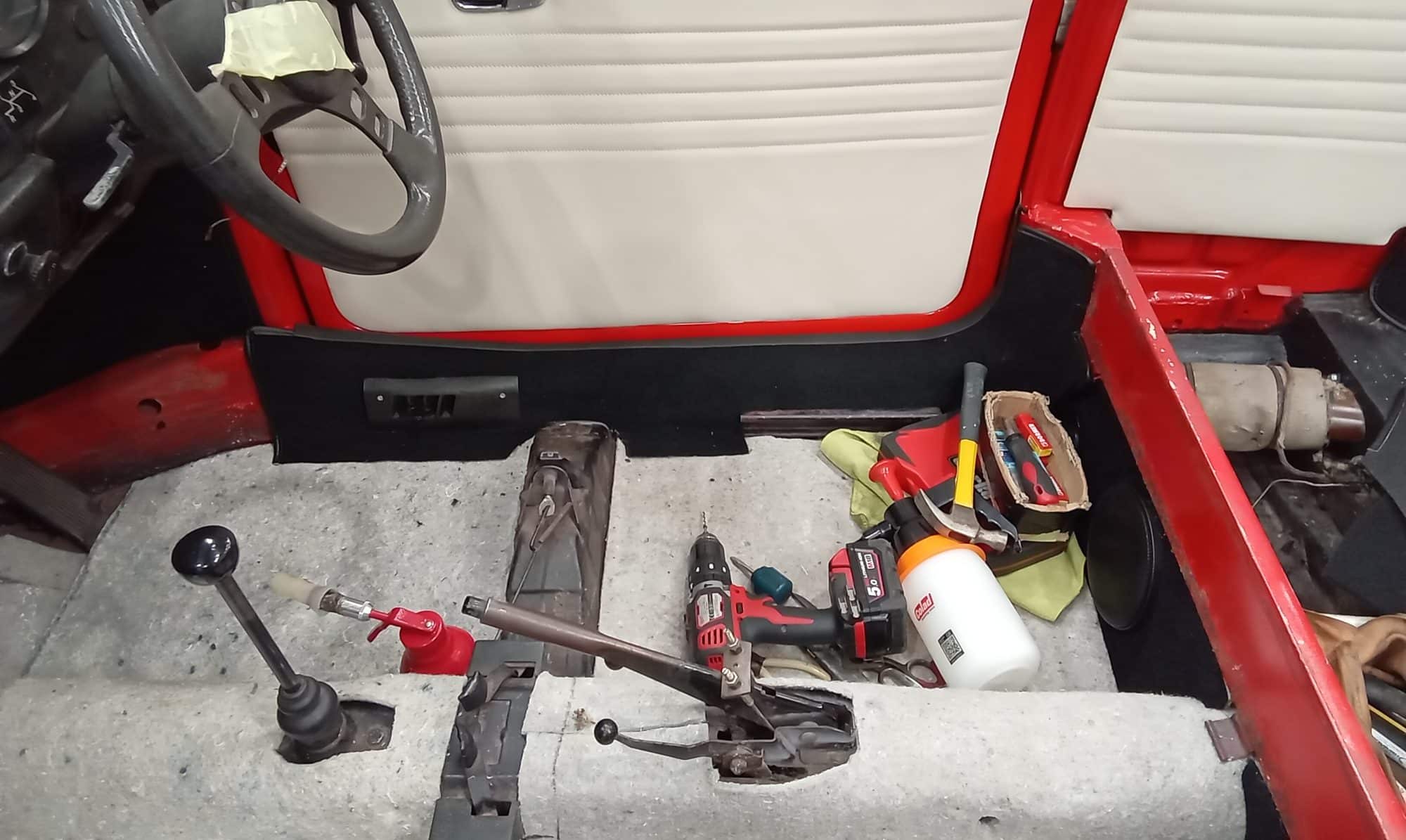 30082023 1974 Volkswagen Beetle interior going back in 18 1