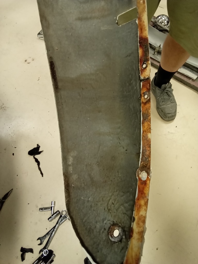 1970 MG B Roadster Front Wing Repair 43 1