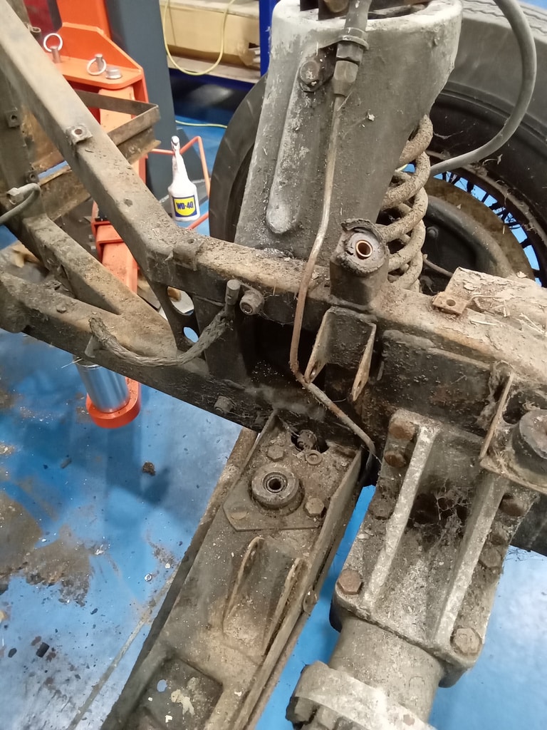 08012024 1955 Aston Martin DB2 4 Drophead Coupe past repairs and suspension 29 1