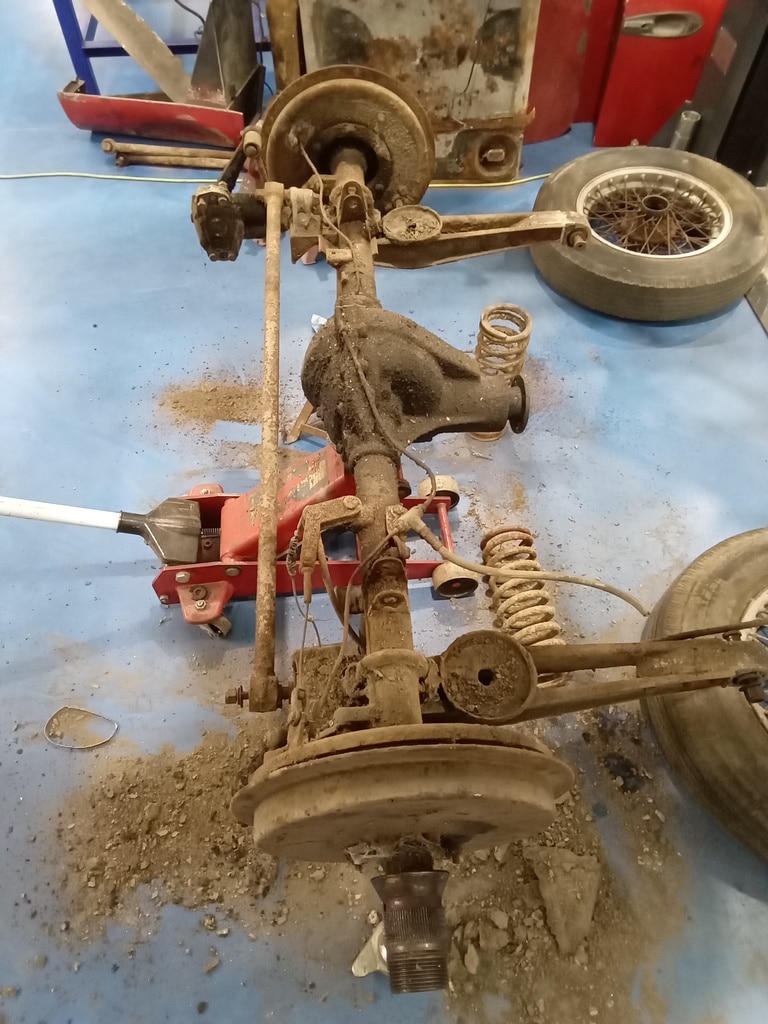 08012024 1955 Aston Martin DB2 4 Drophead Coupe past repairs and suspension 7 1