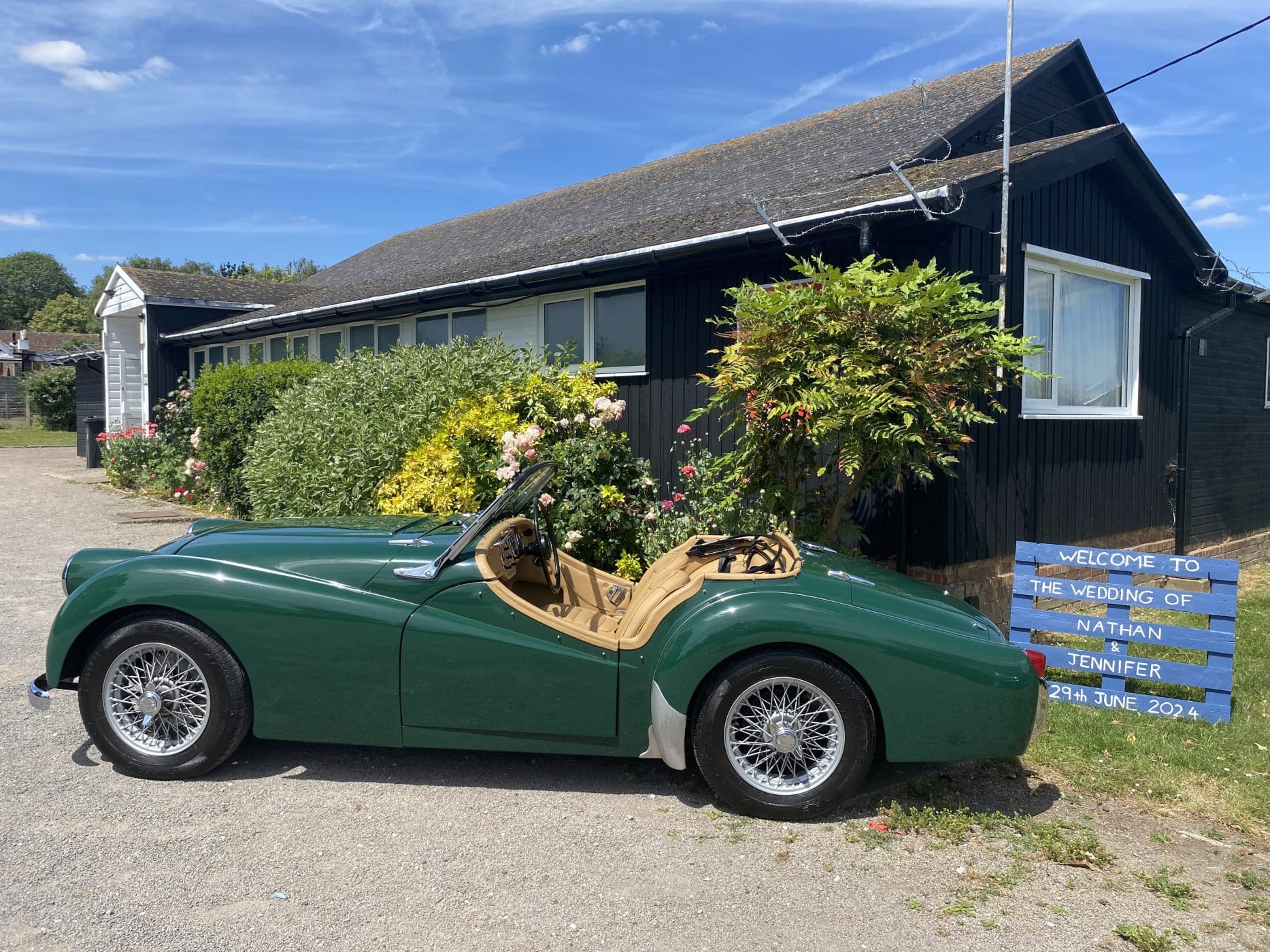19072024 1957 Triumph TR3 wedding car 1 1