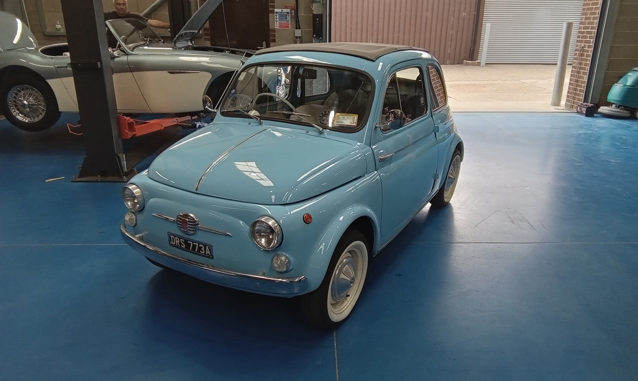 14082024 1963 Fiat 500 engine back in 1 1