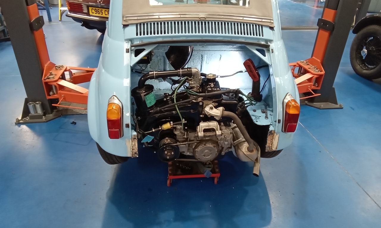 14082024 1963 Fiat 500 engine back in 4 1