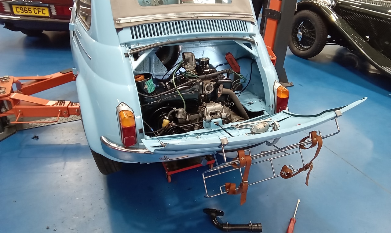 14082024 1963 Fiat 500 engine back in 5 1