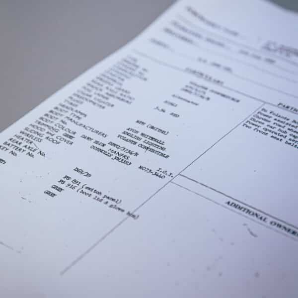1969 aston martin db6 original order form