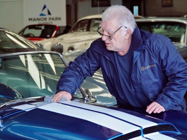 tony cavell preparing car for barons manor park classics' february 8 sale