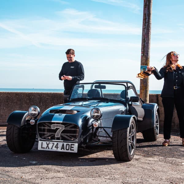 caterham and vw transporter at aldeburgh 1