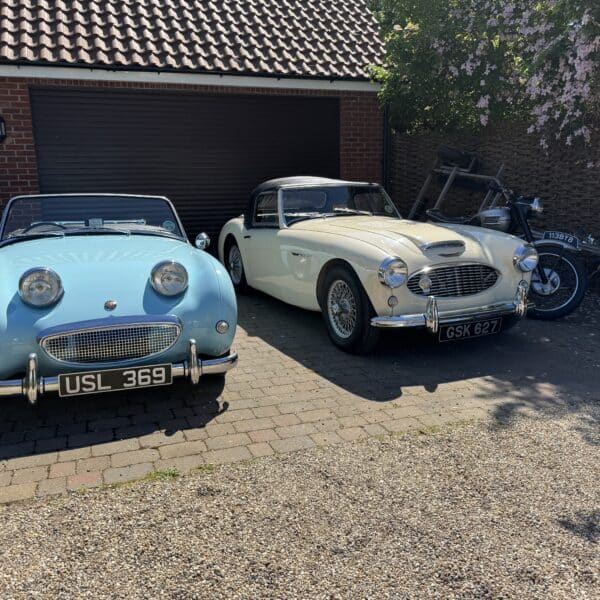 120525 Collection of Austin Healey 3000 and Frogeye Sprite and Triumph T100 1