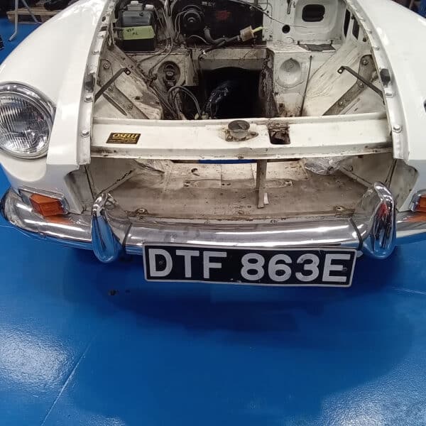 1967 mg b roadster engine bay prep 21
