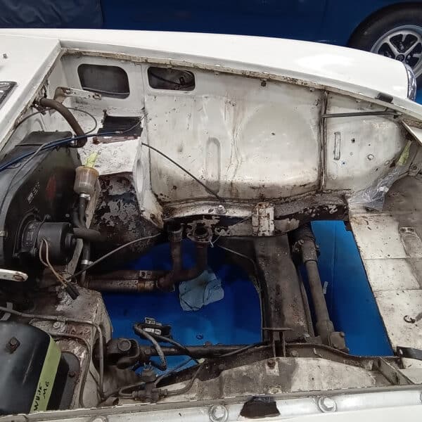 1967 mg b roadster engine bay prep 22