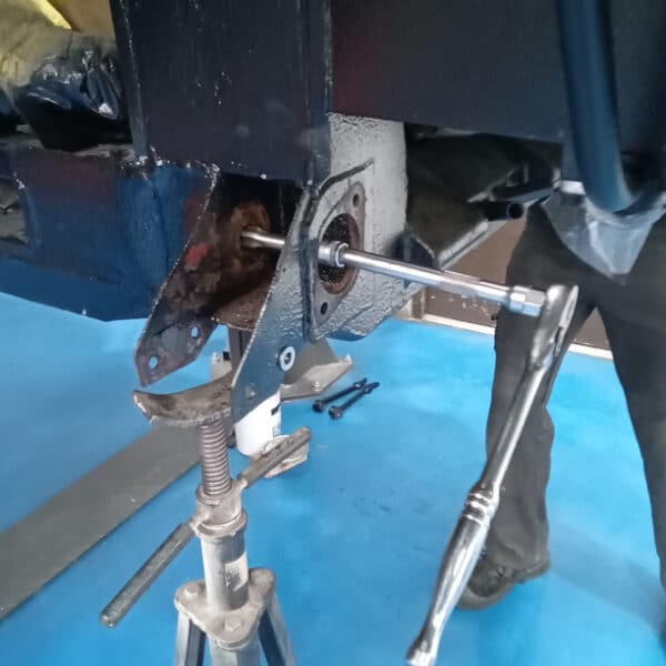 27.05.2025 1969 Aston Martin DB6 Volante Blue suspension and underside 14