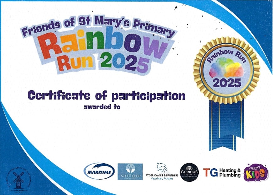 Rainbow Run Certificate