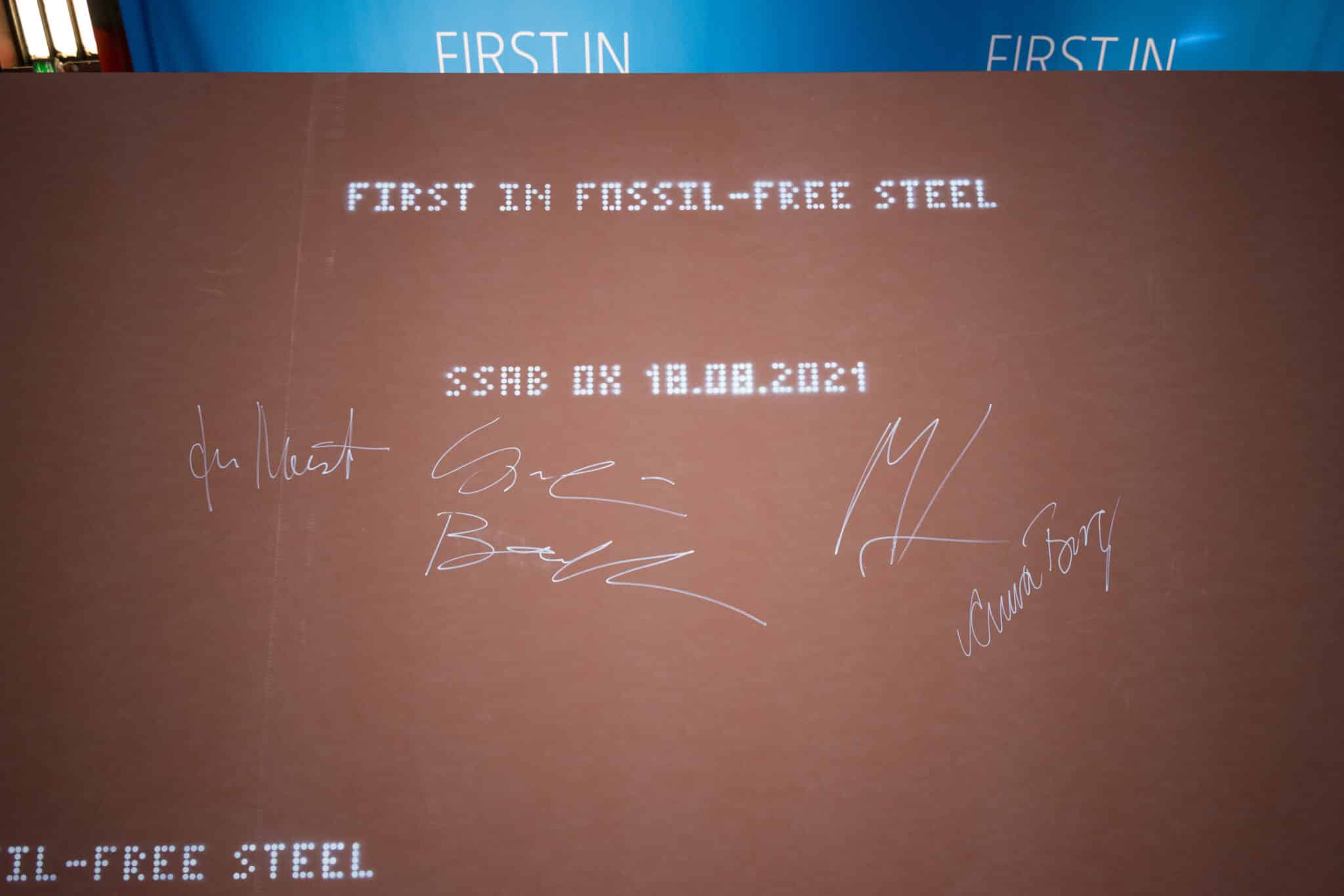 Signed plate of fossil free steel scaled