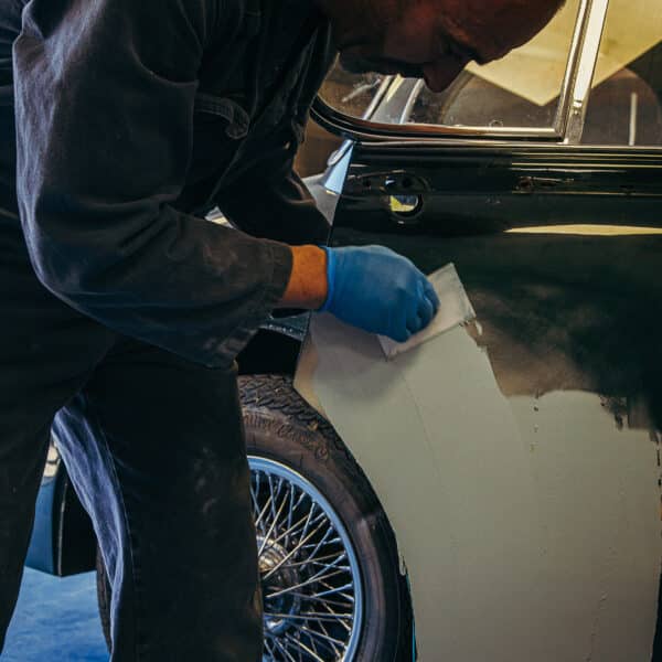 1965 Jaguar Mk2 Door Paint Repair 11