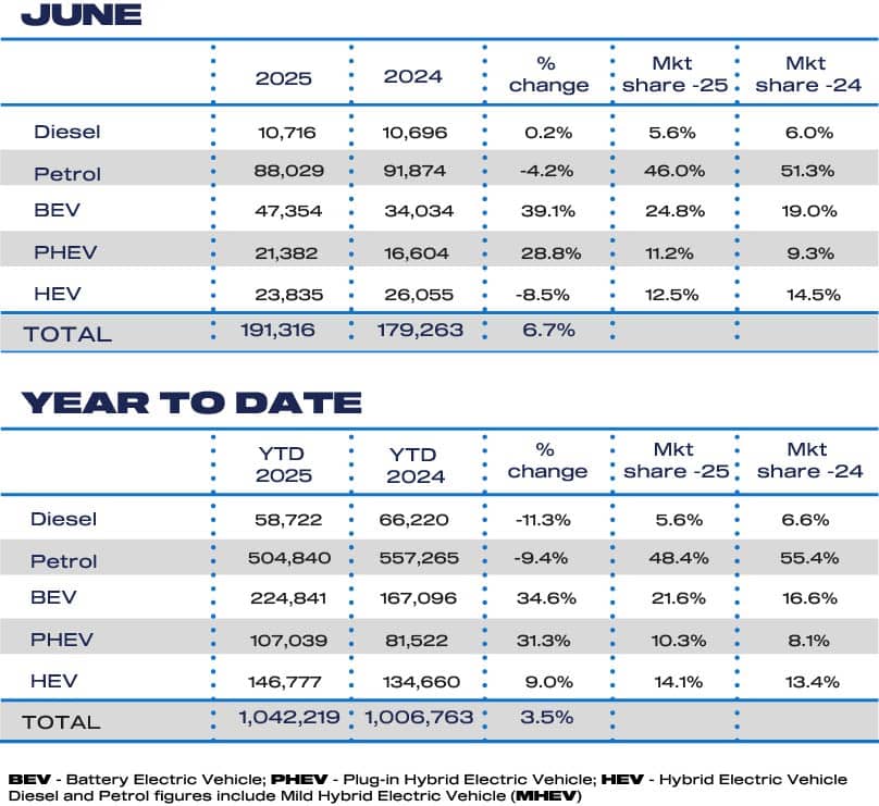 Jun Fuel 2025 and YTD cars