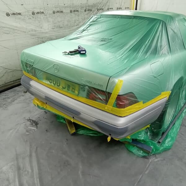 080825 1996 Mercedes SL600 Rear Bumper Paint Repair 12