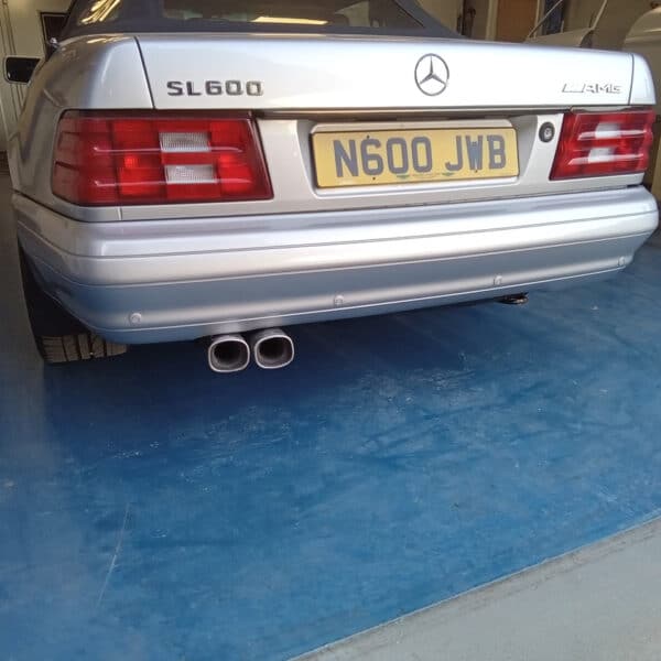 080825 1996 Mercedes SL600 Rear Bumper Paint Repair 17