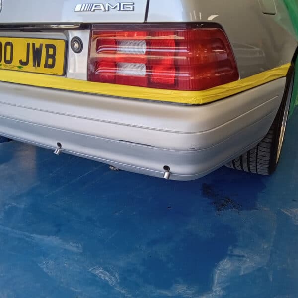 080825 1996 Mercedes SL600 Rear Bumper Paint Repair 4