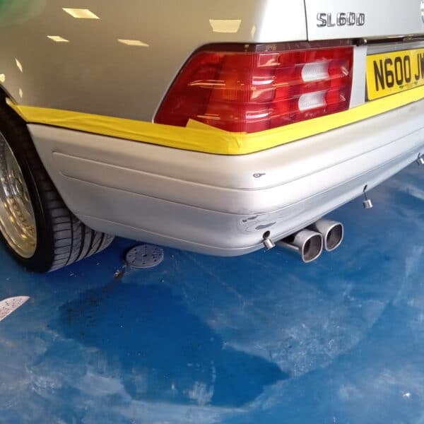 080825 1996 Mercedes SL600 Rear Bumper Paint Repair 6